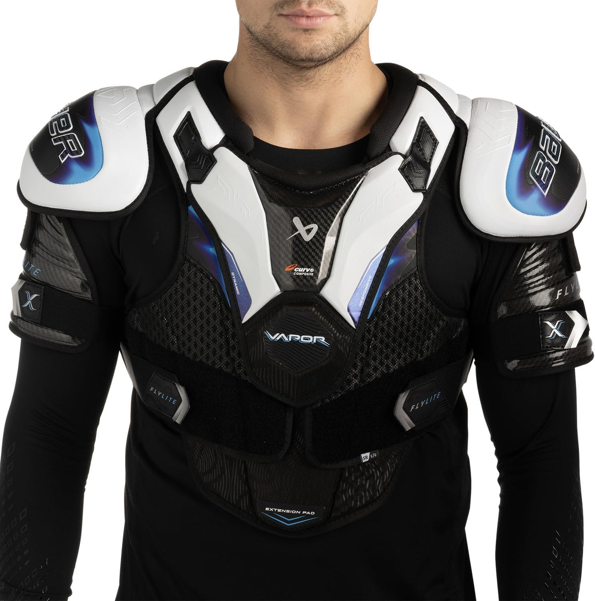 Bauer Vapor Flylite Eishockey Schulterschutz - Senior Modell für Hockeyspieler - Kunststoff Konstruktion in Multicolor - Für Training Spiel und Eishockey Schutzausrüstung