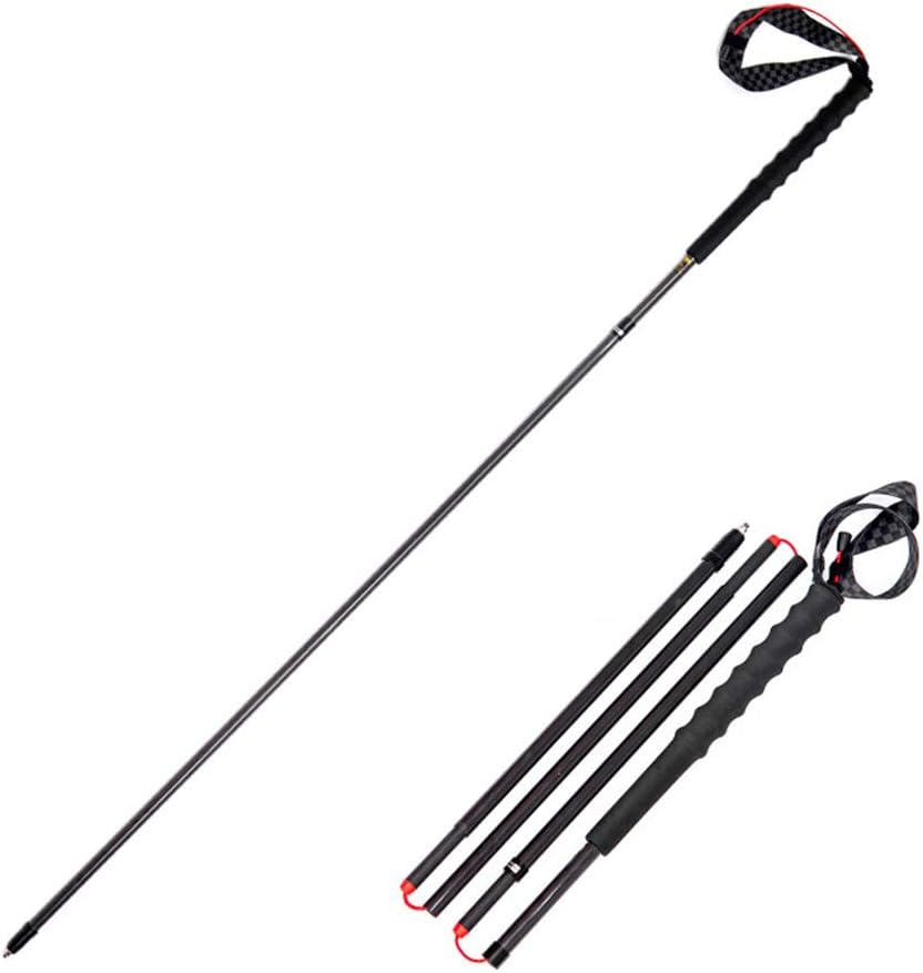 ZCCZJS Carbon Trekkingstöcke - Zweiteiliges faltbares Set mit 110 cm Länge - Leichte Anti Schock Konstruktion - Für Camping Wandern und Bergtouren