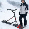 Doppeldecker Schneescooter - Aluminiumrahmen mit 360 Grad Lenkung - Traglast bis 150 kg für Schnee und All Terrain Einsatz - Schwarz für Erwachsene und Outdoor Freizeit