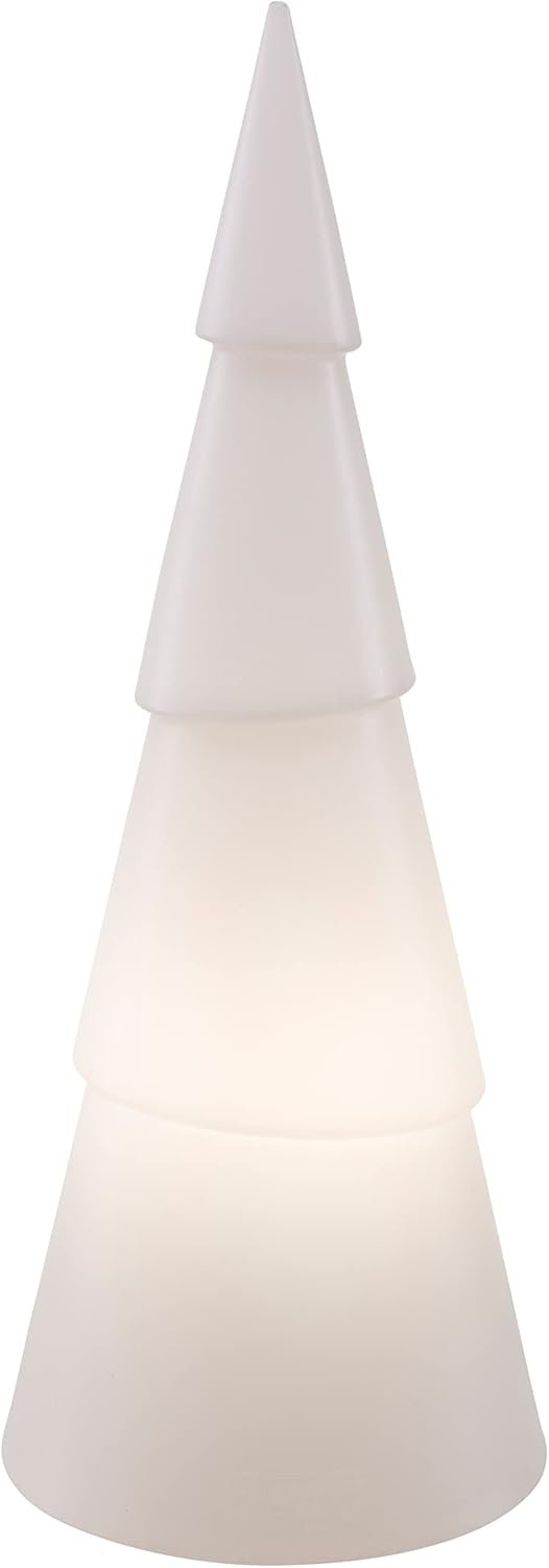 8 seasons design Shining Tree LED Weihnachtsbaum 100 cm Weiß - 3D Leuchtdeko mit E27 Fassung - Warmweißes Leuchtmittel für Innen und Außen - Große Winterdeko aus Kunststoff