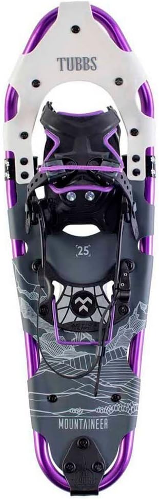 Tubbs Mountaineer Damen Schneeschuhe - Violett Größe 25 aus Aluminium - Bis 91 kg mit Aluminiumrahmen - Für anspruchsvolle Winterwanderungen und Bergtouren im Schnee