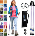 York Nordic Motivator Wanderstöcke - Zwei verstellbare Aluminiumstöcke in Violett - Stabilitätsgriffe und Klappverschlüsse - Für Balance Reha und Gehtraining