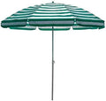 Gestreifter Sonnenschirm 2 m Grün - Gartenschirm mit 8 Rippen für stabile Aufspannung - Outdoor Sonnenschutz für Strand Pool und Terrasse - Erhältlich in 2 m 2.2 m und 2.5 m