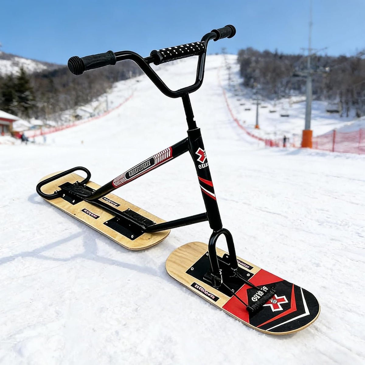 Schneescooter mit Griff - All Terrain Schlitten für Winter Outdoor Sport - Hohe Gewichtskapazität für Erwachsene - Robuste Konstruktion für Schnee Freizeit und verschneite Strecken