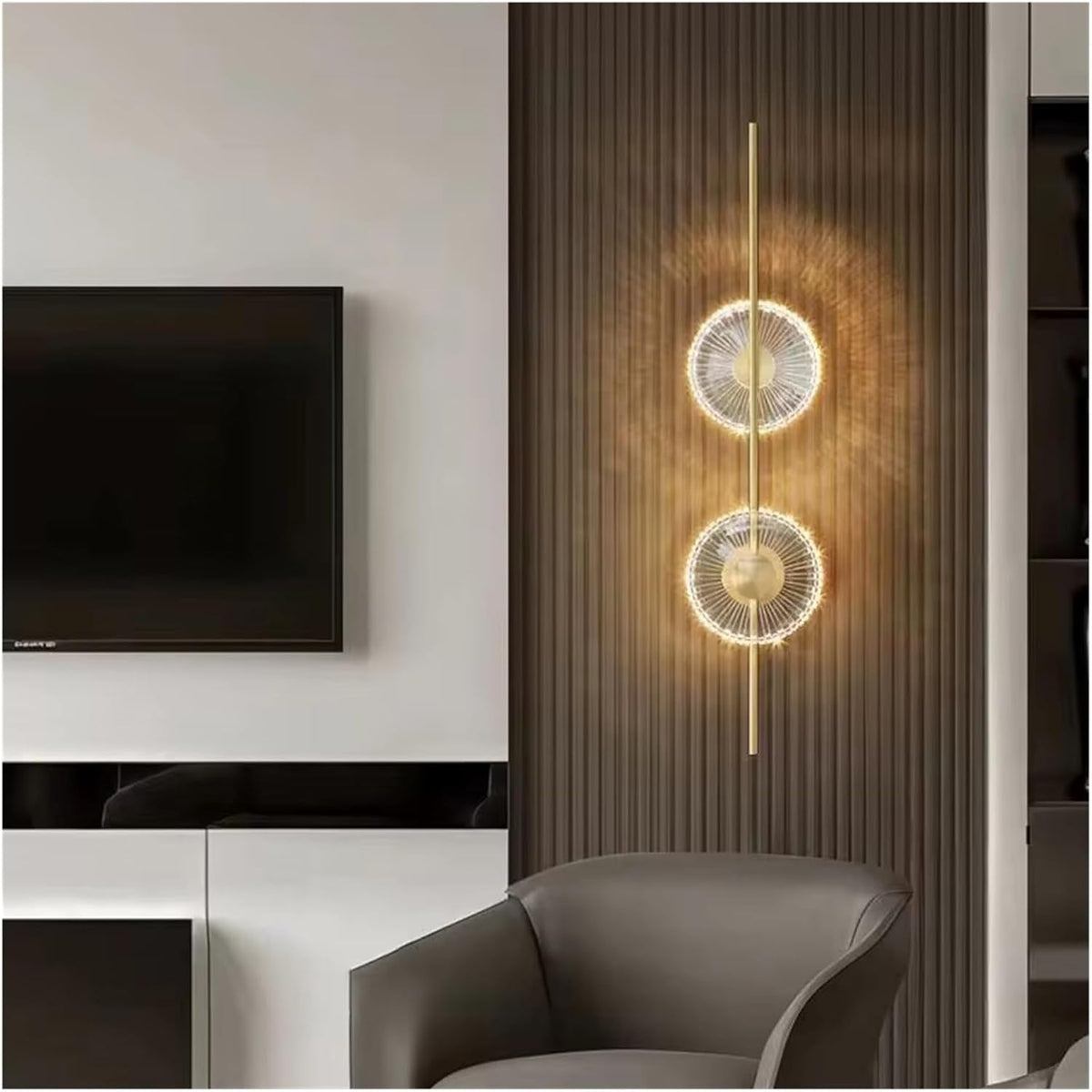 AYCDL nordische LED Wandleuchte - Kreative Innenleuchte aus Kupfer und Acryl mit zwei Lichtquellen - Modernes geometrisches Wanddesign - Für Schlafzimmer Eingangsbereich und Wohnräume