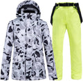 WAOCEO Damen Snowboardanzug XXL - Winterjacke und Skihose im zweiteiligen Set - Atmungsaktive Outdoor Bekleidung - Schneeanzug für Skifahren Snowboard und Wintersport