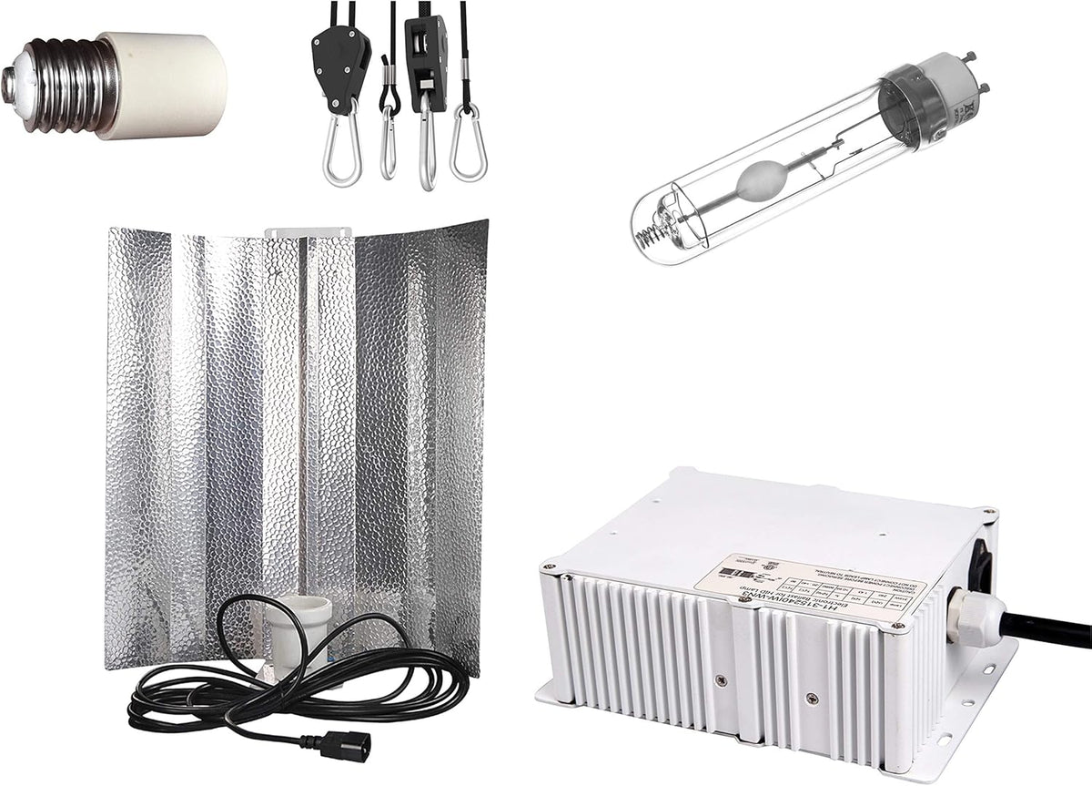 CMH Grow Lampe 315 W - Metallhalogenid Pflanzenbeleuchtung mit 240 Volt - Set mit Vorschaltgerät Reflektor und Leuchtmittel - Grow Licht für geeignete Indoor Pflanzenbereiche