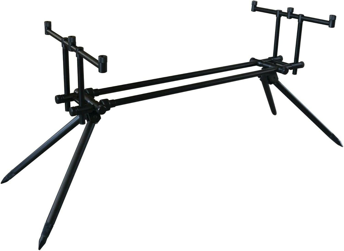 Sonik Stanz 3 oder 4 Ruten Fishing Pod - Schwarzer Rutenhalter aus Metall und Kunststoff - Für drei oder vier Angelruten - Für Karpfenangeln und Ufermontage