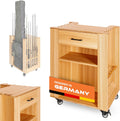 Angelschrank für zwölf Angelruten - Holzwerkstoff in Kiefer Optik 65 x 50 x 84 Komma 5 cm - Drehbar mit Schubladen und Fächern - Optional für acht Angelrollen