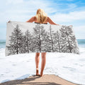 LiChA Forest Strandtuch 70 x 140 cm - Schnell trocknende Mikrofaser für Bad und Schwimmen - Für Yoga Sport und Freizeit - Variante A als vielseitiges Handtuch
