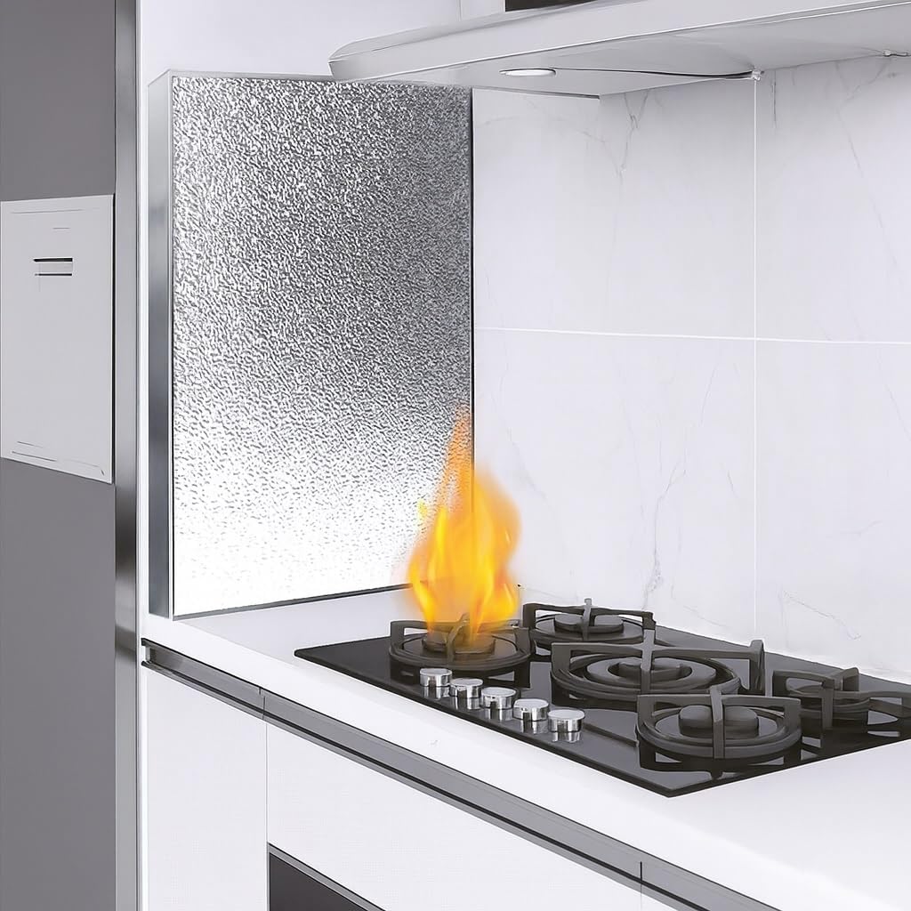 Generisch magnetische Hitzeschutzplatte 70 x 20 cm - Feuerfester Kühlschrankschutz für Küchenbereiche - Wärmeschutz für Geräte neben Gasbrennern - Für Kühlschrank Herd und Küchengeräte