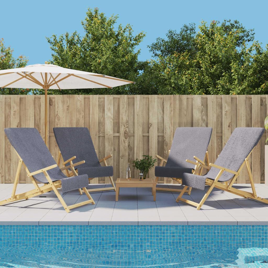 Furniture Select Strandtücher 4 Stück - Anthrazit einfarbig mit 400 GSM Stoff - 60 x 135 cm große Badetücher - Für Strand Pool Schwimmen Urlaub und Badezimmer