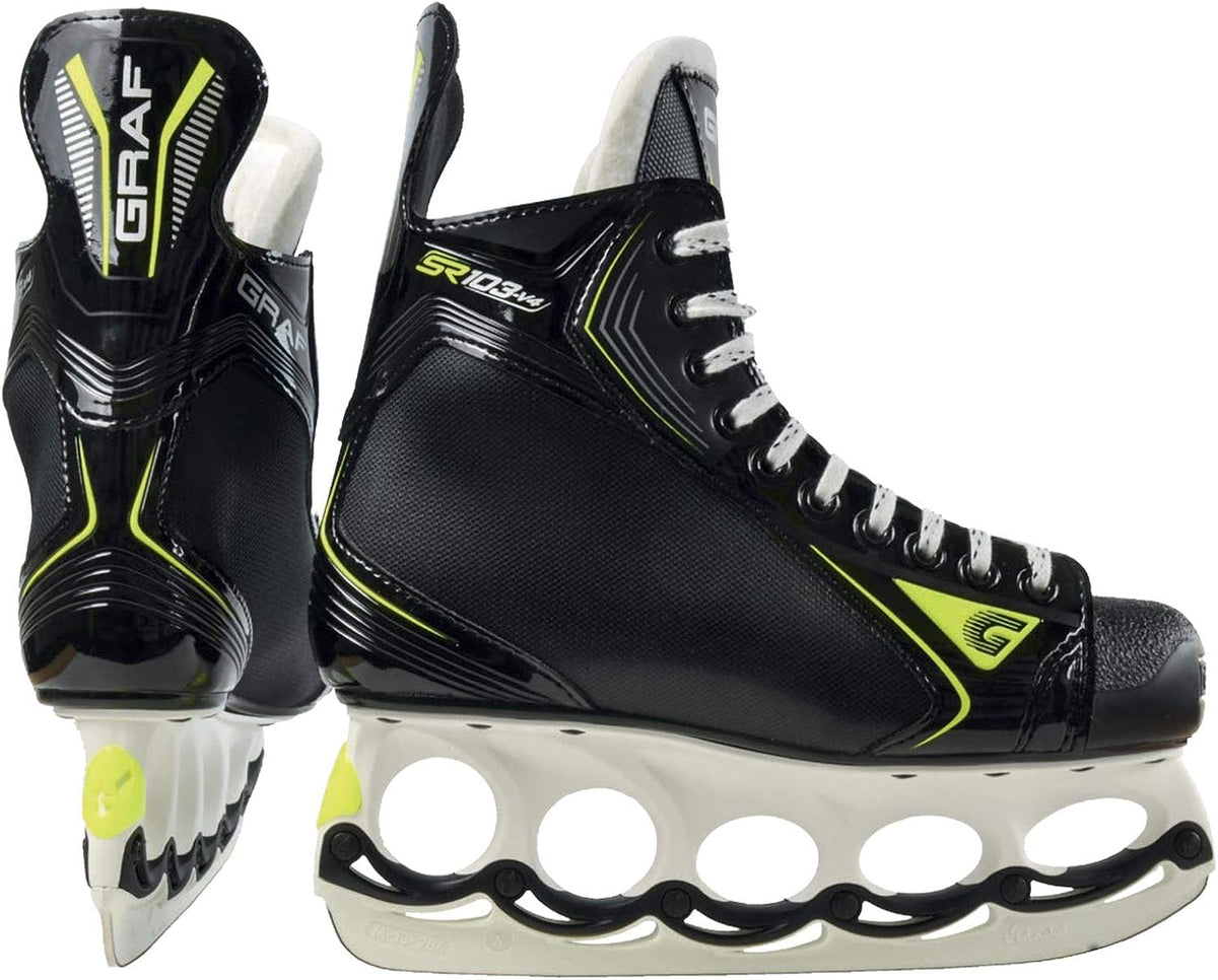 GRAF Super G 103 V4 Eishockey Schlittschuhe - Mit T Blade System in Größe 6 EU 39 1 2 - Sportlicher Skate von Grafskates - Für Hockey Training und Freizeit auf dem Eis