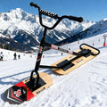 Premium Schneescooter 2026 - Multicolor mit 360 Grad Vollrotationslenkung - Doppelklingen Schlitten bis 150 kg - Stabiler Winterscooter für Erwachsene und sportliche Schneefahrten