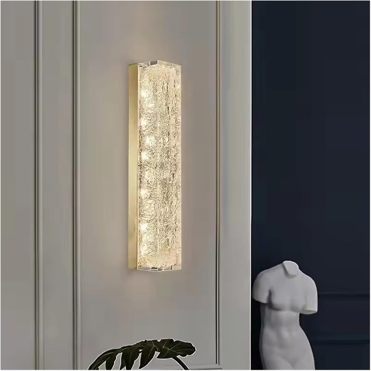 Luxuriöse Kupfer Wandleuchte Gold - Designer Hintergrundbeleuchtung mit 3 Lichtfarben - Für Wohnzimmer und Schlafzimmer - Nachttischleuchte mit dekorativer 50 cm Ausführung