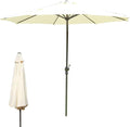 LBRTMED runder Gartenschirm 106 Zoll - Weißer Mehrzweck Sonnenschirm für Sonne und Regen - Winddichte Outdoor Schirmkonstruktion - Für Strand Pool Garten Terrasse und Außenbereich
