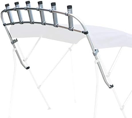 Oceansouth Clamp On Angelrutenhalter - Aluminiumhalterung für Bimini Gestänge - Klemmmontage ohne festen Einbau - Für Bootsangeln und platzsparende Rutenablage