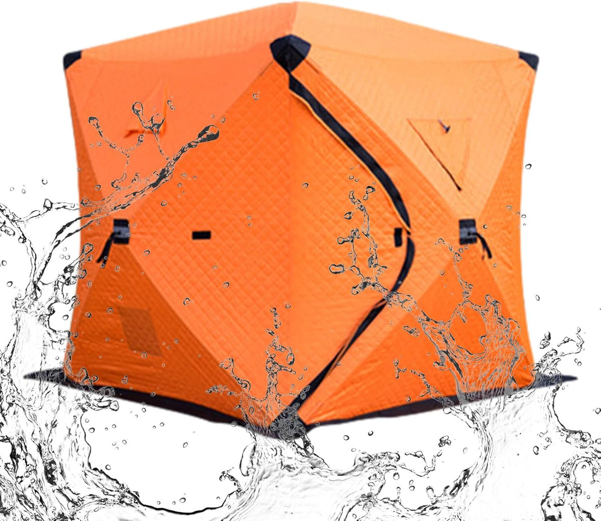 Tragbares Eisangelzelt für eine Person - Orange aus Oxford Gewebe - Wasserdichter Unterstand mit 11,49 kg - Für Camping Strand See Fluss Teich und Küste