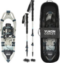 Yukon Charlies National Park Schneeschuh Set - Aluminium V Rahmen in Schwarz - Bis 200 Pfund empfohlenes Nutzergewicht - 63,5 x 20,3 cm für Wintertouren