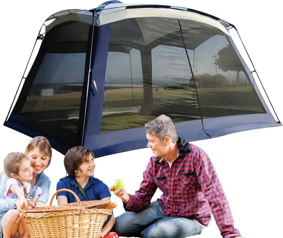 Tragbares Netzzelt - UV beständiges Schattenhaus mit Insektenschutz - Blau für Picknick Garten Familienurlaub und Reisen - Leichter Outdoor Unterstand für mobile Nutzung