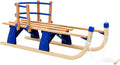 Tidyard Klappschlitten 119 cm - Holzschlitten mit Rückenlehne für Rodelbahnen und Hügel - Klappbare Konstruktion für Winterausflüge - Verpackungsgewicht 6,9 kg