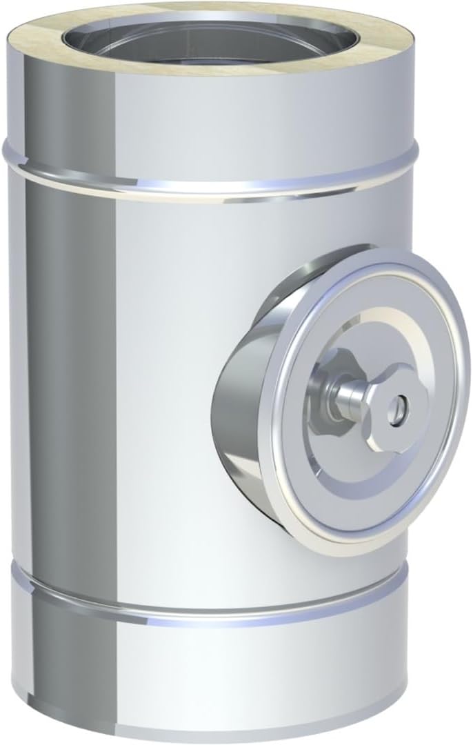 Jeremias DW FU Längenelement 250 mm - Doppelwandiges Edelstahl Abgassystem mit Inspektionsöffnung - Bis 400 Grad Celsius und N1 Betrieb - Schornsteinelement für Wartungszugang
