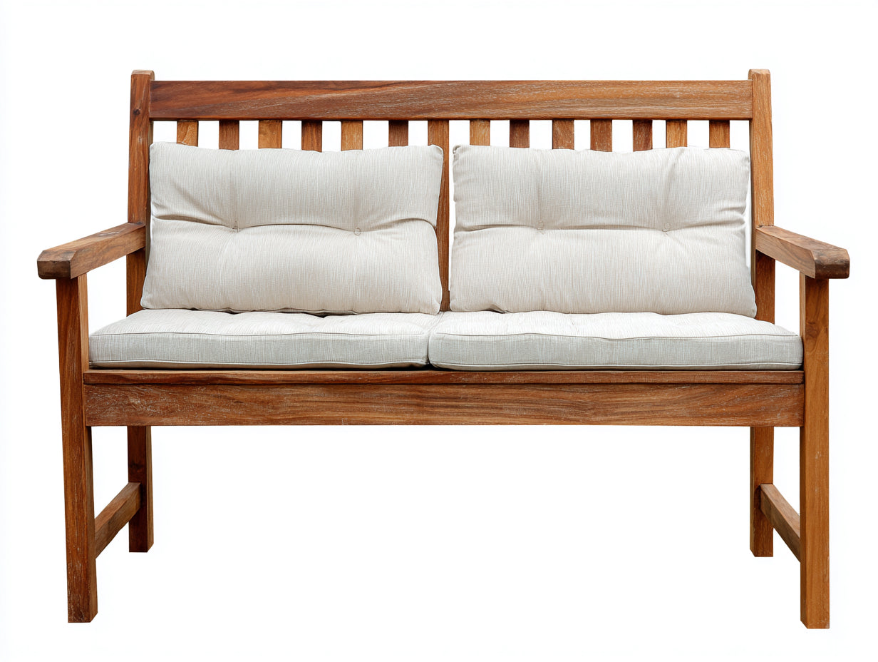 Gartenbank Holz Natur 150x60x80 cm - 2-Sitzer Klassisch Terrasse Gartenbank Outdoor
