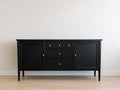 Dielenschränke aus Massivholz 160x45x85 cm - Schwarz - Mit 2 Türen und 3 Schubladen - Klassisches Design