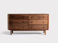 Kommode mit Schubladen Holz Nussbaum 140x40x80 cm 6 Schubladen Wohnzimmer Schlafzimmer Modern Minimalistisch