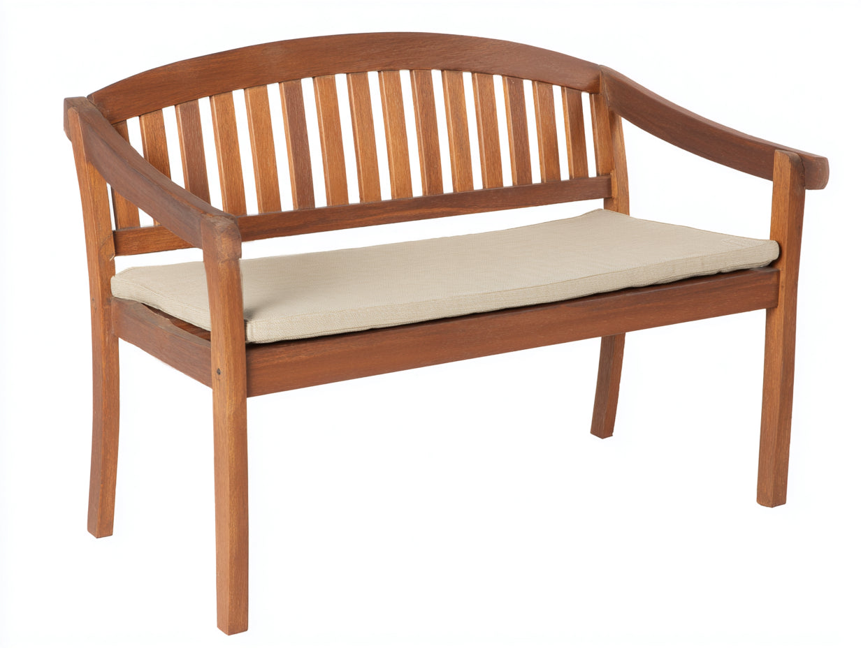 Gartenbank - Massivholz 150x60x90 cm - Braun-Beige - Mit Sitzkissen - Klassisches Design