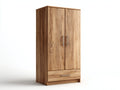 Kleiderschrank Holz Eiche 80x50x180 cm Natur - 2 Türen 1 Schublade Schlafzimmer Flur Stauraum Modern