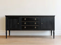 Dielenschrank Sideboard Holz Schwarz 160x40x80 cm - 2 Türen 3 Schubladen Flur Stauraum Modern