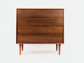 Kommode mit Schubladen aus Massivholz 100x45x110 cm - Walnussfarbe - Mit 4 Schubladen - Modernes Design