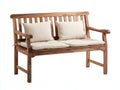 Gartenbank Holz Massivholz 155x62x85 cm Natur Braun - Klassisches Design Außenbank 2-Sitzer