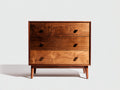 Kommode mit Schubladen Holz Walnuss 90x40x80 cm Braun - Mid Century Design 3 Schubladen Schlafzimmer Wohnzimmer Stauraum
