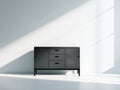 Dielenschränke aus Massivholz 120x40x85 cm - Schwarz - Mit 2 Türen und 3 Schubladen - Modernes Design