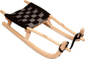 Kathrein Tourenrodel Einsitzer 115 cm - Holz und legierter Stahl - Schwarz Grau mit 6 kg Gewicht - klassischer Einsitzer Schlitten für winterliche Rodeltouren