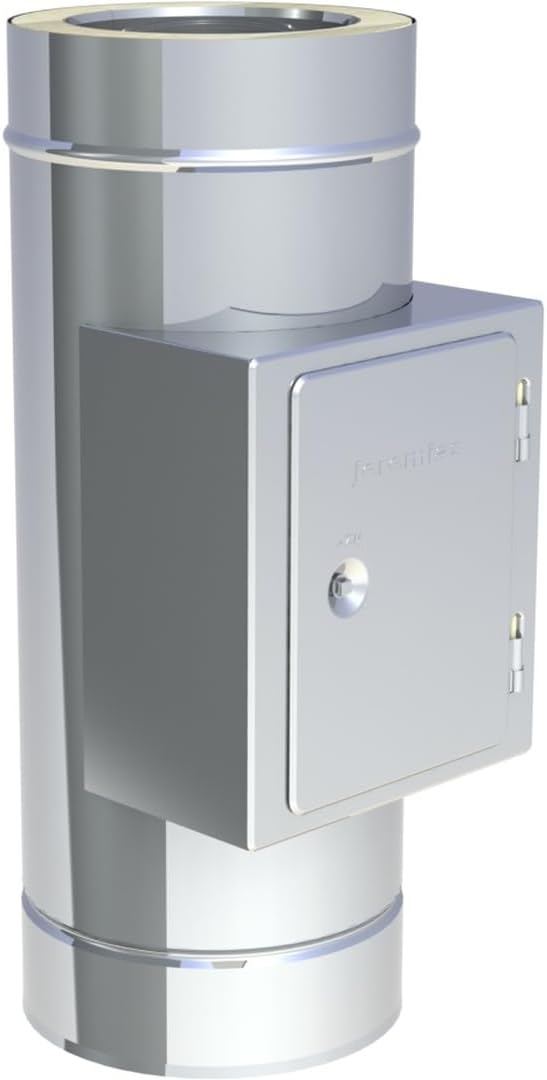 Jeremias DW FU Revisionselement 200 mm - Doppelwandiges Edelstahl Abgassystem bis 600 Grad N1 - Für Inspektion Reinigung und Wartung - Geeignet für Öl Gas und Festbrennstoffe