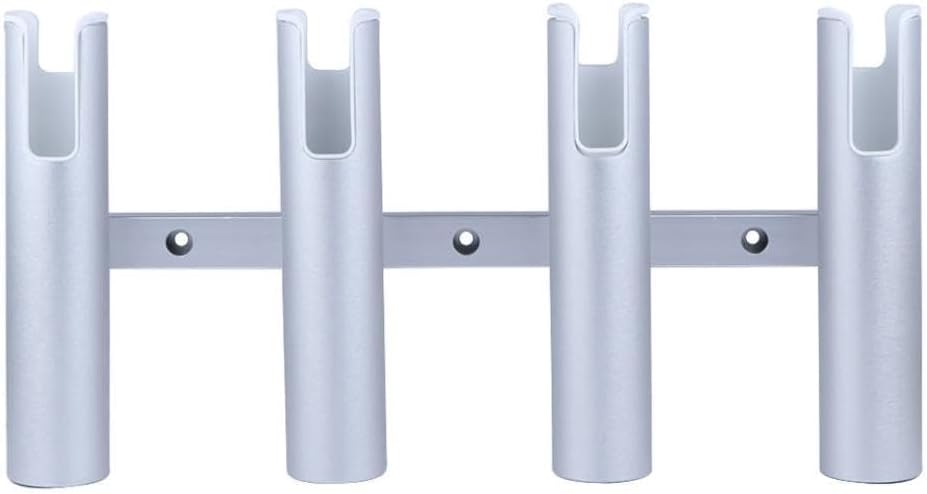 Aluminium Angelboot Rutenhalter 3120AA4 - Silberne Halterung mit drei Viertel Zoll Verbindungsrohr - Für Boote und Yachten - Zur geordneten Rutenablage an Bord