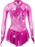 Kinder Eiskunstlauf Wettkampfkleid - Turnanzug mit Ballettrock aus Baumwolle - Für rhythmische Gymnastik und Skating - Nur Handwäsche für Mädchen