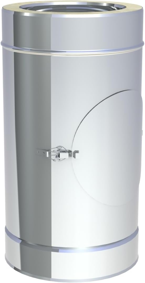 Jeremias DW FU Längenelement 150 mm - Doppelwandiges Edelstahl Element mit Revisionsöffnung - Bis 600 Grad und Druckklasse N1 - Für Inspektion und Erweiterung von Abgasanlagen
