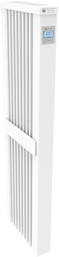 AeroFlow SLIM TALL 1600 Elektroheizung - Elektrischer Heizkörper mit Schamottekern für Innenräume - FlexiSmart Displayregler und Digitalanzeige - Zusatzheizung und Nachtspeicher Ersatz in Reinweiß