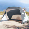 Home Garden Strandzelt - Grau aus 185T Polyester - 274 x 178 x 170 bis 148 cm - Leichtes Outdoor Zelt für Strand Sonnenschutz Urlaub und Freizeit