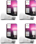 Philips Hue White and Color Ambiance E27 - 4 smarte A60 LED Leuchtmittel mit Farbwechsel - Dimmbar mit 16 Millionen Farben und Weißtönen - App Sprachsteuerung Alexa Google Home und HomeKit