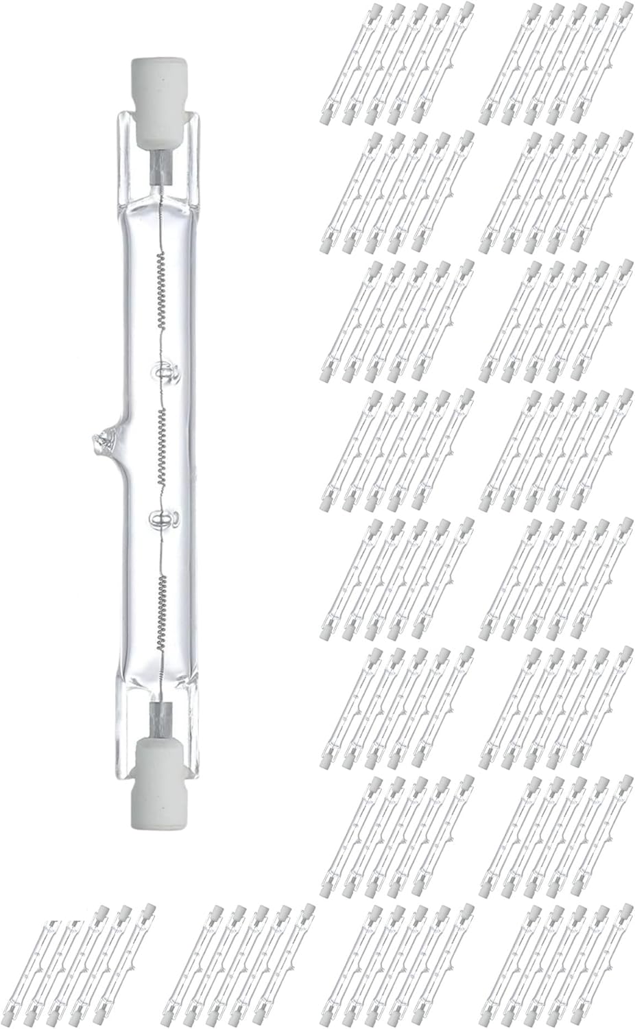CLAR R7S Halogenstab 80 W - 100 Leuchtmittel mit 78 mm Länge für kompatible Fassungen - Dimmbares Halogen Licht für direkte Beleuchtung - Großpackung für Innenleuchten und Ersatzbedarf