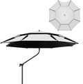LBRTMED Sonnenschirm 200 cm - Outdoor Schirm in Hellgrau mit 360 Grad Rotation und Belüftung - Regenfeste Konstruktion für flexible Ausrichtung - Für Camping Strand Terrasse und Angeln