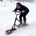 All Terrain Snowboard Schlitten - 360 Grad drehbar mit Aluminiumrahmen - Bis 150 kg Traglast für Erwachsene und Jugendliche - Woodcolor für Familie und Wintersport