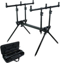 Karpfen Rod Pod Set für drei Ruten - Teleskopische Banksticks und verstellbare Buzz Bars - ABS Konstruktion für flexible Aufstellung - Für Karpfenangeln an See Fluss und Kanal