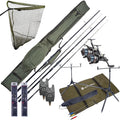 Ultimate Karpfen Komplettset - Ruten mit Freilaufrollen und Rod Pod - Mit Bissanzeigern und End Tackle - Für stationäres Karpfenangeln