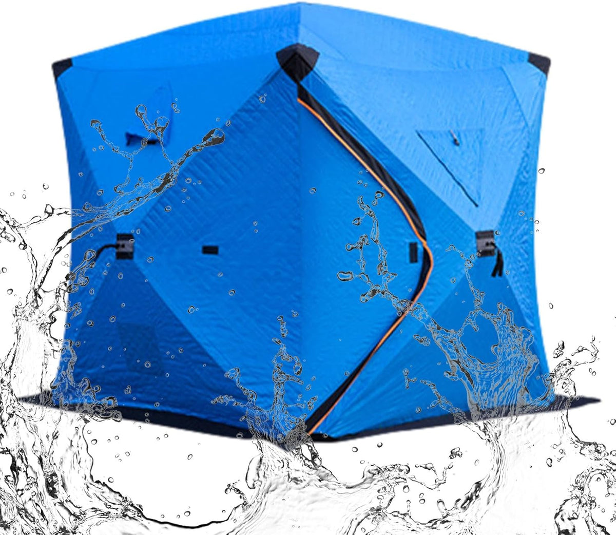 Tragbares Eisangelzelt - Himmelblauer isolierter Wärmeunterstand mit 26 Komma 06 Pfund - Wasserdichte Winterhütte - Für Boot Küste Meer Fluss See und Camping